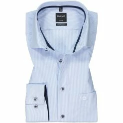 Am billigsten 🌟 OLYMP Luxor Modern Fit 1260/84/11 Hemd, Baumwolle, Bleu-weiß gestreift, Bleu ⭐