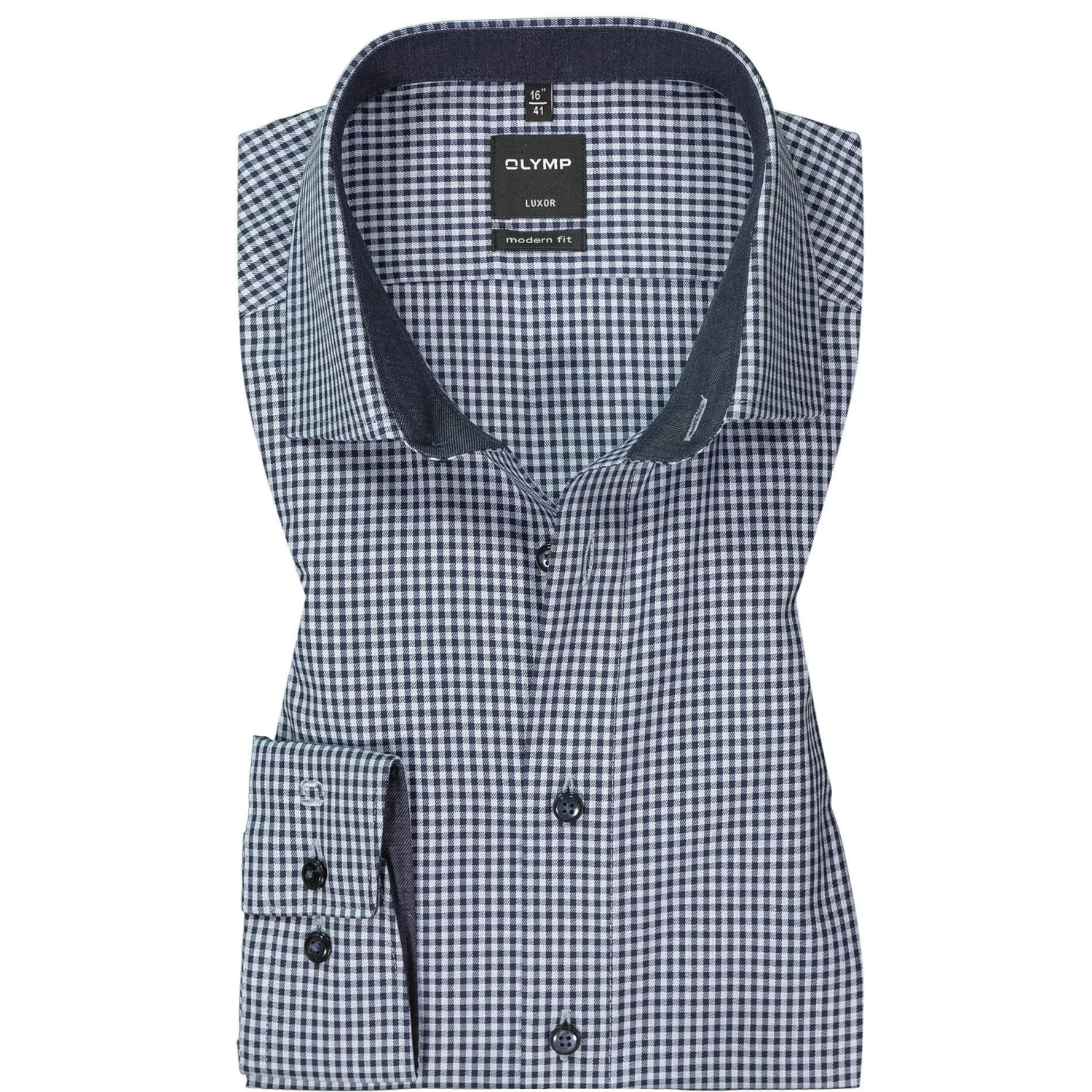 Schlussverkauf ✔️ OLYMP Luxor Moder Fit 1318/84/18 Hemd, Modern Fit, Baumwolle, Marine kariert, Marine ⭐ 1 Schlussverkauf ✔️ OLYMP Luxor Moder Fit 1318/84/18 Hemd, Modern Fit, Baumwolle, Marine kariert, Marine ⭐