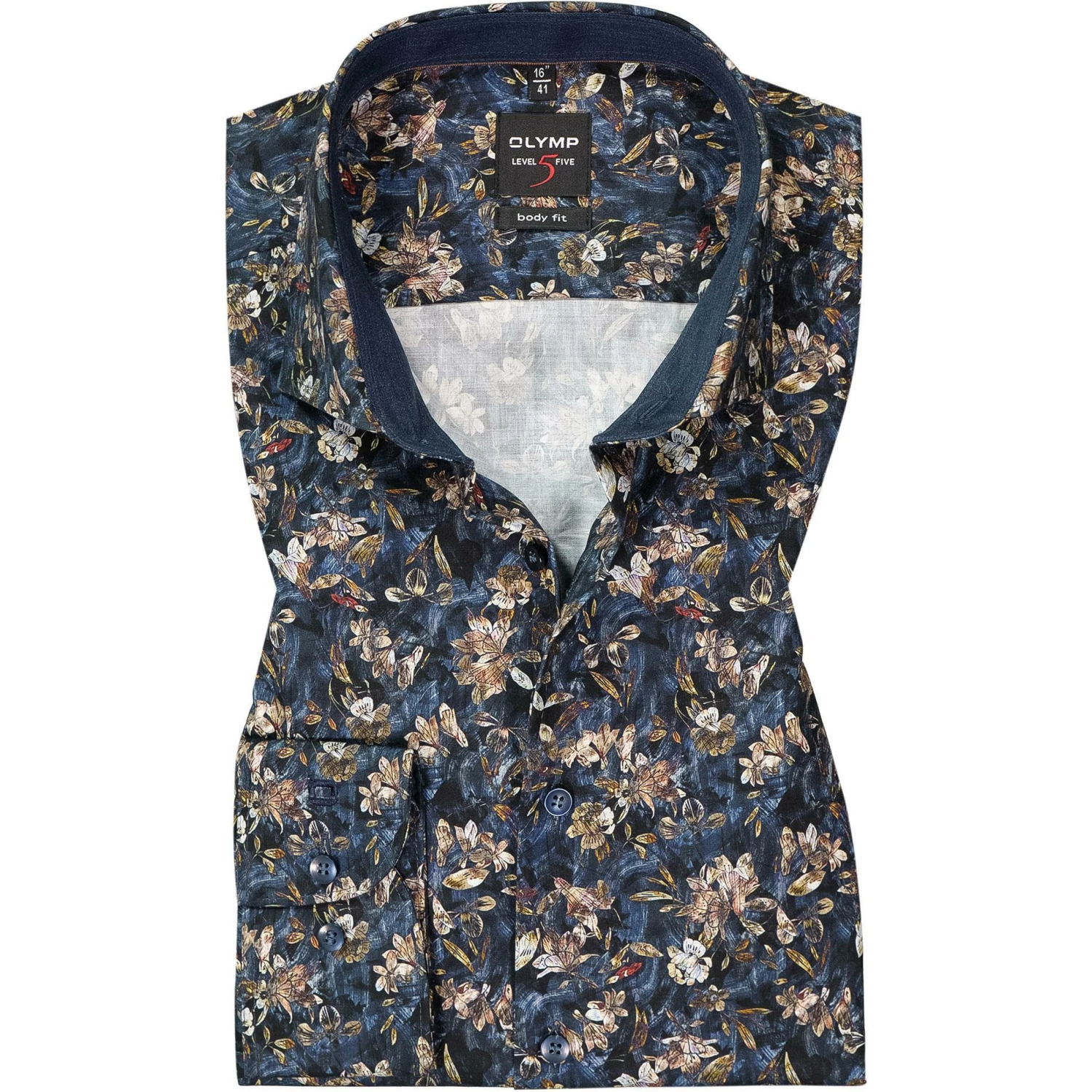 Aktion 🤩 OLYMP Level Five Body Fit 69EL 2092/89/18 Hemd, Baumwolle, Extra langer Arm, Marine gemustert, Marine 🧨 1 Aktion 🤩 OLYMP Level Five Body Fit 69EL 2092/89/18 Hemd, Baumwolle, Extra langer Arm, Marine gemustert, Marine 🧨