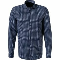 Top 10 ⭐ OLYMP Level Five Body Fit 69EL 2018/89/18 Hemd, Jersey geruchshemmend, Extra langer Arm, Marine gemustert, Marine 😍