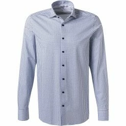 Am billigsten ✔️ OLYMP Level Five Body Fit 69EL 2018/89/11 Hemd, Jersey geruchshemmend, Extra langer Arm, Weiß-bleu gemustert, Bleu ⌛