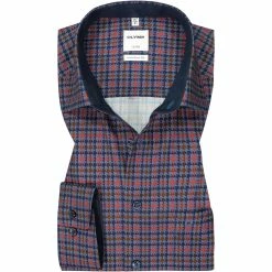 Coupon 🛒 OLYMP Luxor Comfort Fit 1090/84/33 Hemd, Baumwolle, Ziegelrot-blau gemustert, Ziegelrot 😍