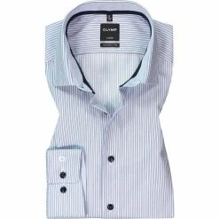 Rabatt 😍 OLYMP Luxor Modern Fit 1310/84/18 Hemd, Baumwolle, Marineblau-weiß gestreift, Marine 👏