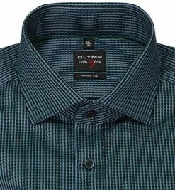 Billig 🎉 OLYMP Level Five Body Fit 2084/84/45 Hemd, Baumwolle, Grün-blau gemustert, Grün ✔️ -Hemden Verkaufsgeschäft 373842 norm2