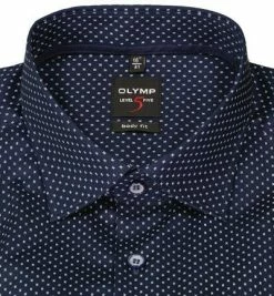Billig 🛒 OLYMP Level Five Body Fit 2104/84/18 Hemd, Baumwolle, Marineblau gemustert, Marine 🔥 -Hemden Verkaufsgeschäft 373851 norm2