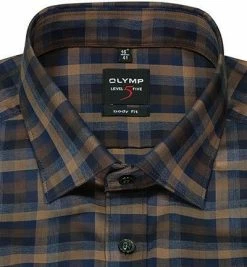 Besorgen 🌟 OLYMP Level Five Body Fit 2088/84/28 Hemd, Baumwolle, Braun-blau kariert, Braun 😀 -Hemden Verkaufsgeschäft 373852 norm2