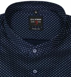 Am billigsten 🔔 OLYMP Level Five Body Fit 2140/84/18 Hemd, Baumwolle, Marineblau gemustert, Marine 🎉 -Hemden Verkaufsgeschäft 373855 norm2
