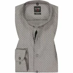 Rabatt 🛒 OLYMP Level Five Body Fit 2148/84/68 Hemd, Baumwolle, Schwarz-grau gemustert, Schwarz 🥰