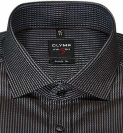 Billig 😉 OLYMP Level Five Body Fit 2084/84/28 Hemd, Baumwolle, Braun-blau gemustert, Braun 🧨 -Hemden Verkaufsgeschäft 373870 norm2