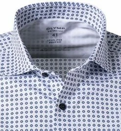 Budget ⭐ OLYMP Level Five Body Fit 2018/84/11 Hemd, Jersey geruchshemmend, Weiß-bleu gemustert, Bleu 🛒 -Hemden Verkaufsgeschäft 373874 norm2