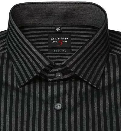 Angebote 🌟 OLYMP Level Five Body Fit 2138/84/68 Hemd, Baumwolle, Schwarz-grau gestreift, Schwarz 🔥 3 Angebote 🌟 OLYMP Level Five Body Fit 2138/84/68 Hemd, Baumwolle, Schwarz-grau gestreift, Schwarz 🔥 – Bild 3