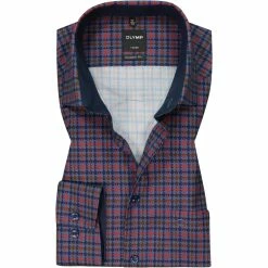 Besorgen ❤️ OLYMP Luxor Modern Fit 1290/84/33 Hemd, Baumwolle, Ziegelrot-blau gemustert, Ziegelrot 😉