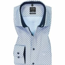 Großhandel 👏 OLYMP Luxor Modern Fit 1221/64/11 Hemd, Baumwolle, Bleu gemustert, Bleu ✨