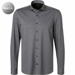 Bester Verkauf ⌛ OLYMP Level Five Body Fit 2016/84/63 Hemd, Jersey geruchshemmend, Silbergrau gemustert , Silbergrau 👍