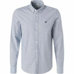 Rabatt 🤩 MUSTANG Hemd 1011430/12106 Slim Fit, Baumwolle, Blau-weiß gestreift, Blau-weiß 💯