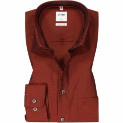 Neu 🎉 OLYMP Luxor Comfort Fit 1068/84/36 Hemd, Baumwolle, Sienna meliert, Sienna ⌛