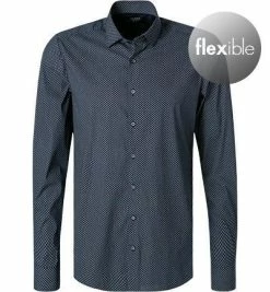Am billigsten 😉 OLYMP Level Five Body Fit 2078/84/18 Hemd, Mikrofaser atmungsaktiv, Marineblau gemustert, Marine 💯 -Hemden Verkaufsgeschäft 373997 norm