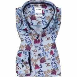 Bestpreis 🧨 OLYMP Luxor Comfort Fit 1025/64/86 Hemd, Baumwolle, Blau-rot gemustert, Granat 🎉