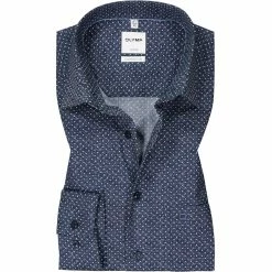 Angebote 🔥 OLYMP Luxor Comfort Fit 1088/84/18 Hemd, Baumwolle, Marine-weiß gepunktet, Marine 😍