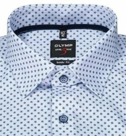 Bestes Angebot 🥰 OLYMP Level Five Body Fit 2134/84/11 Hemd, Baumwolle, Mittelblau gemustert, Bleu 👍 -Hemden Verkaufsgeschäft 374033 norm2