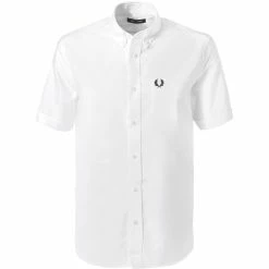 Brandneu ⌛ Fred Perry Hemd M2701/100 Kurzarmhemd, Oxford, Weiß ⌛