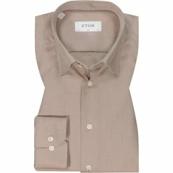 Auslauf 🤩 ETON Hemd 1000/03087/35 Slim Fit, Twill, Hellbraun ❤️