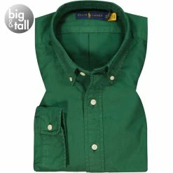 Top 10 ❤️ Polo Ralph Lauren Hemd 711847235/005 Big&Tall, Baumwolle, Dunkelgrün ✨