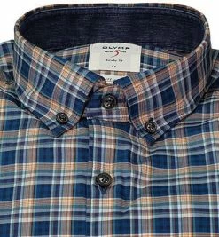 Großhandel 😉 OLYMP Casual Level Five Body Fit 3568/84/18 Hemd, Baumwolle, Marine-orange kariert, Marine 🎁 -Hemden Verkaufsgeschäft 374447 norm2