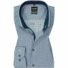 Brandneu 😍 OLYMP Level Five Body Fit 2098/84/45 Hemd, Baumwolle, Blau gemustert , Grün ⭐
