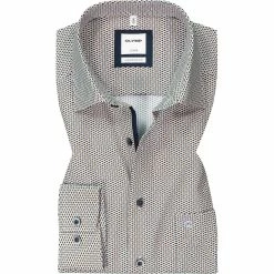 Besorgen 🎉 OLYMP Luxor Comfort Fit 1070/84/28 Hemd, Baumwolle, Blau-braun gemustert, Braun 🛒