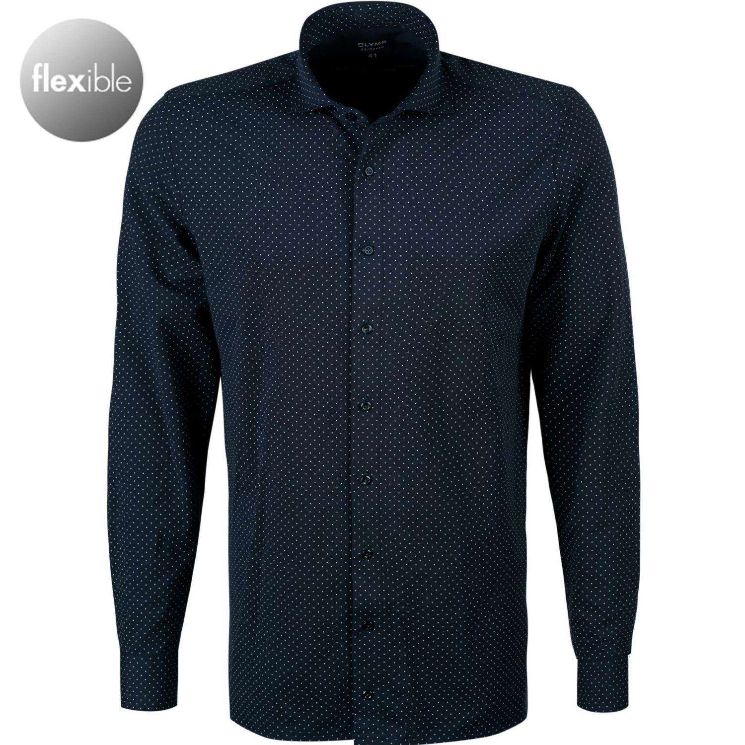 Schlussverkauf 🤩 OLYMP Luxor Modern Fit 69EL 1224/89/18 Hemd, Jersey geruchshemmend, Extra langer Arm, Marineblau gemustert, Marine ⭐ 1 Schlussverkauf 🤩 OLYMP Luxor Modern Fit 69EL 1224/89/18 Hemd, Jersey geruchshemmend, Extra langer Arm, Marineblau gemustert, Marine ⭐