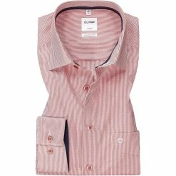 Billig ✔️ OLYMP Luxor Comfort Fit 1060/84/36 Hemd, Baumwolle, Rot-weiß gestreift, Sienna 😍