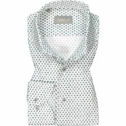 Bestes Angebot 👏 fakts Hemd 6040/314 Slim Fit, Baumwolle, Hellgrau-weiß gemustert, Hellgrau-weiß 💯