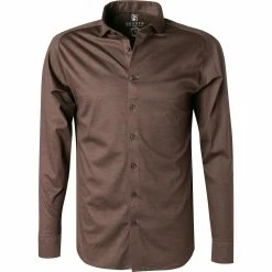 Aktion 💯 DESOTO Hemd New Hai 97007-3/870 Jersey, Schokobraun meliert, Schokobraun 🔥