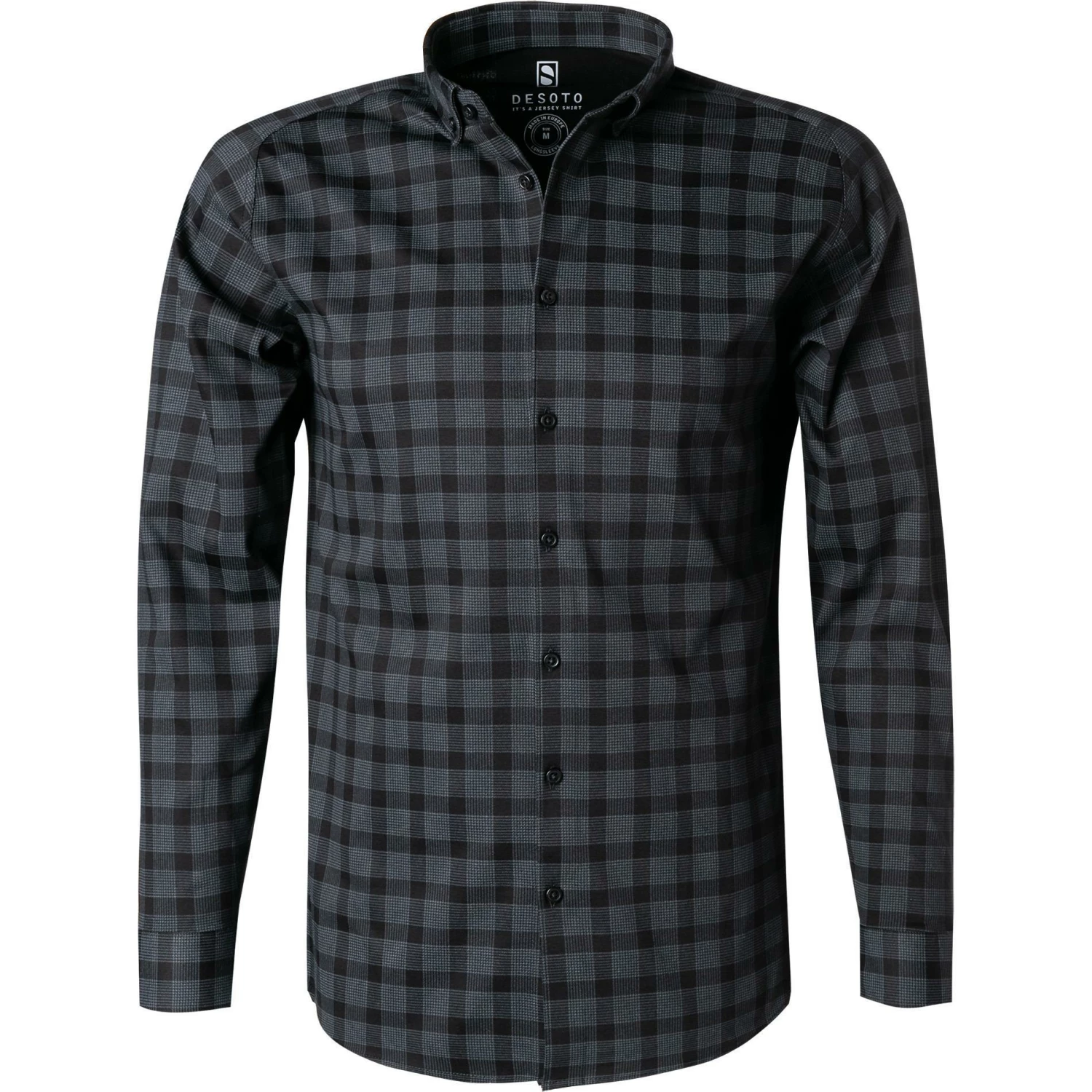 Rabatt ✔️ DESOTO Hemd Modern B.D. 49213-3/920 Jersey, Schwarz-grau kariert, Schwarz 😉 1 Rabatt ✔️ DESOTO Hemd Modern B.D. 49213-3/920 Jersey, Schwarz-grau kariert, Schwarz 😉