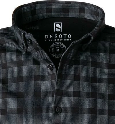 Rabatt ✔️ DESOTO Hemd Modern B.D. 49213-3/920 Jersey, Schwarz-grau kariert, Schwarz 😉 3 Rabatt ✔️ DESOTO Hemd Modern B.D. 49213-3/920 Jersey, Schwarz-grau kariert, Schwarz 😉 – Bild 3
