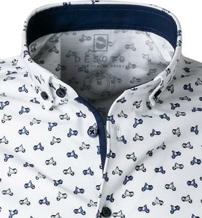 Aktion 😍 DESOTO Hemd Modern B.D. 47113-3/156 Jersey, Weiß-blau gemustert, Weiß-blau 🛒 3 Aktion 😍 DESOTO Hemd Modern B.D. 47113-3/156 Jersey, Weiß-blau gemustert, Weiß-blau 🛒 – Bild 3