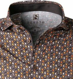 Bestpreis ⌛ DESOTO Hemd New Hai 48107-3/824 Jersey, Dunkelbraun gemustert, Dunkelbraun 🤩 -Hemden Verkaufsgeschäft 374677 norm2