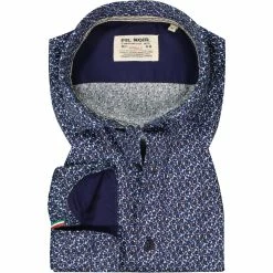 Beste Bewertungen von ⌛ FIL NOIR Hemd Treviso 51541/67 Shaped Fit, Baumwolle CO2-Neutral, Marineblau gemustert, Blau 🔔