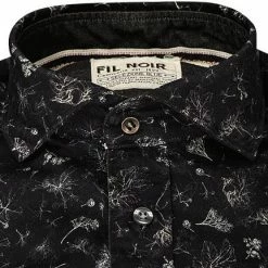 Bestpreis 🤩 FIL NOIR Hemd Giuseppe 51573/09 Shaped Fit, Baumwolle CO2-Neutral, Schwarz gemustert, Schwarz 👍 -Hemden Verkaufsgeschäft 374848 norm2