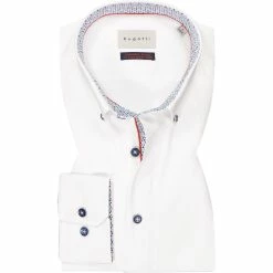 Beste Bewertungen von 🔥 bugatti Hemd 9350/88800/10 Modern Fit, Baumwolle, Weiß ⌛