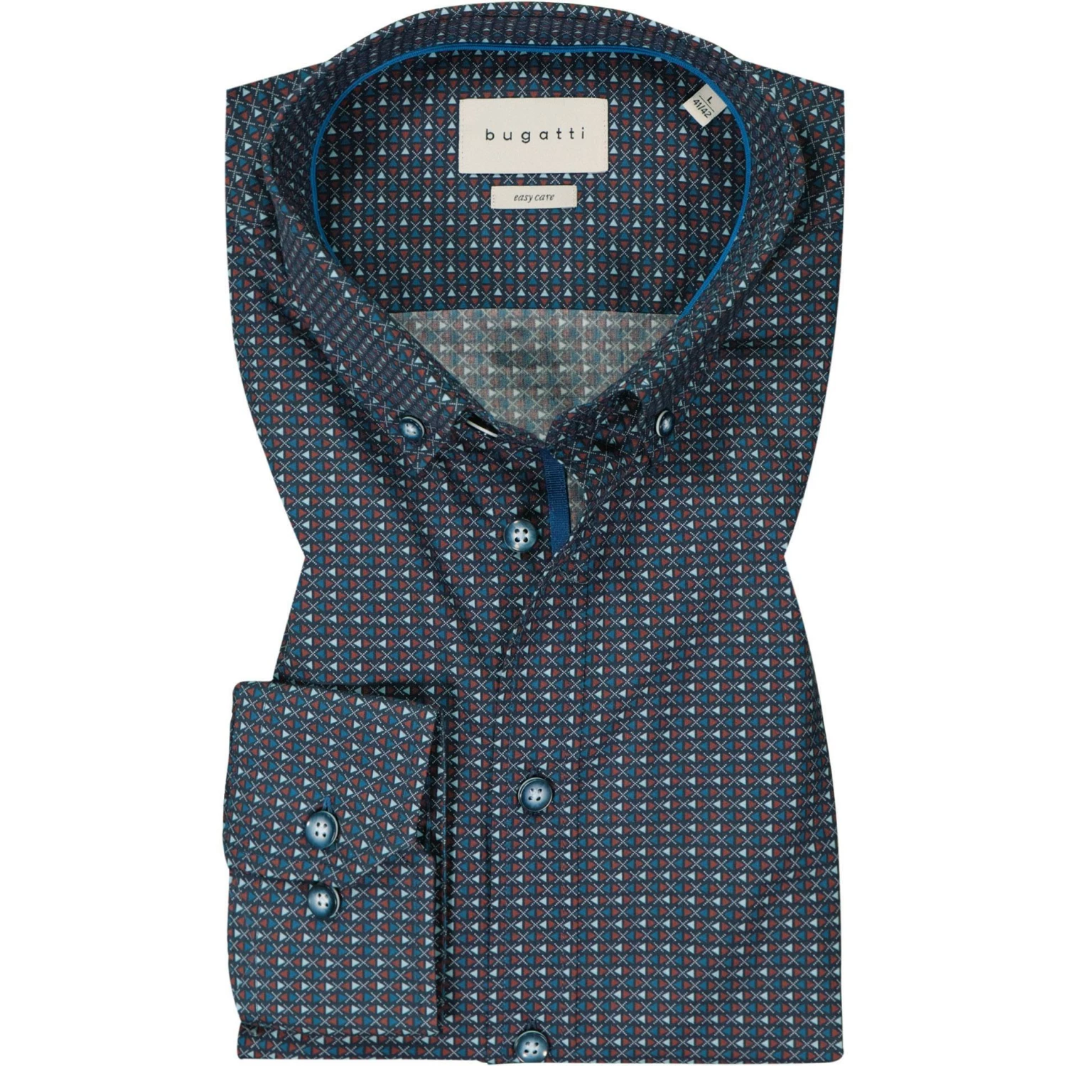 Bestes Angebot ⌛ bugatti Hemd 9350/88803/960 Modern Fit, Baumwolle, Blau-marsala gemustert, Dunkelblau 👍 1 Bestes Angebot ⌛ bugatti Hemd 9350/88803/960 Modern Fit, Baumwolle, Blau-marsala gemustert, Dunkelblau 👍