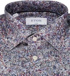 Bestes Angebot 👍 ETON Hemd 1000/02477/55 Classic Fit, Baumwolle, Blau-beere gemustert , Rot-dunkelblau 😉 -Hemden Verkaufsgeschäft 375285 norm2