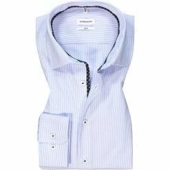Schlussverkauf ❤️ Seidensticker Hemd 650590/13 Slim Fit, Baumwolle, Hellblau-weiß gestreift, Hellblau 😍