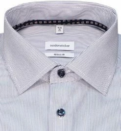 Budget 😀 Seidensticker Hemd 150590/19 Regular Fit, Baumwolle, Dunkelblau-weiß gestreift, Dunkelblau ⭐ -Hemden Verkaufsgeschäft 375371 norm2