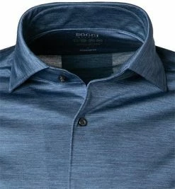 Auslauf 😍 BOGGI MILANO Hemd BO21A0138/04 Regular Fit, Jersey atmungsaktiv, 👖 Jeansblau meliert, Indigo ⌛ -Hemden Verkaufsgeschäft 375479 norm2