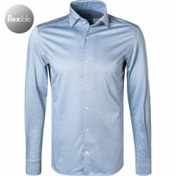 Coupon 🔔 BOGGI MILANO Hemd BO21A0138/03 Regular Fit, Jersey atmungsaktiv, Hellblau meliert, Hellblau 🤩