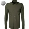 Budget 🤩 BOGGI MILANO Hemd BO21A0160/01 Jersey atmungsaktiv, Dunkeloliv, Militärgrün 🥰