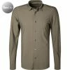 Bestes Angebot ✔️ BOGGI MILANO Hemd BO21A0160/02 Jersey atmungsaktiv, Olivgrün, Taupe ⌛