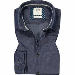 Rabatt 🌟 OLYMP Casual Level Five Body Fit 3574/84/15 Hemd, Cord, Blau 🌟